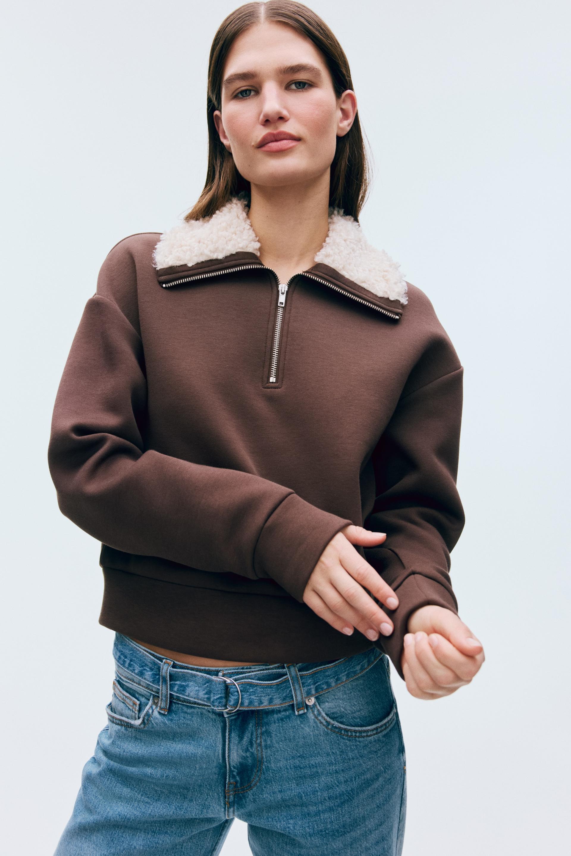 half-zip scuba sweatshirt