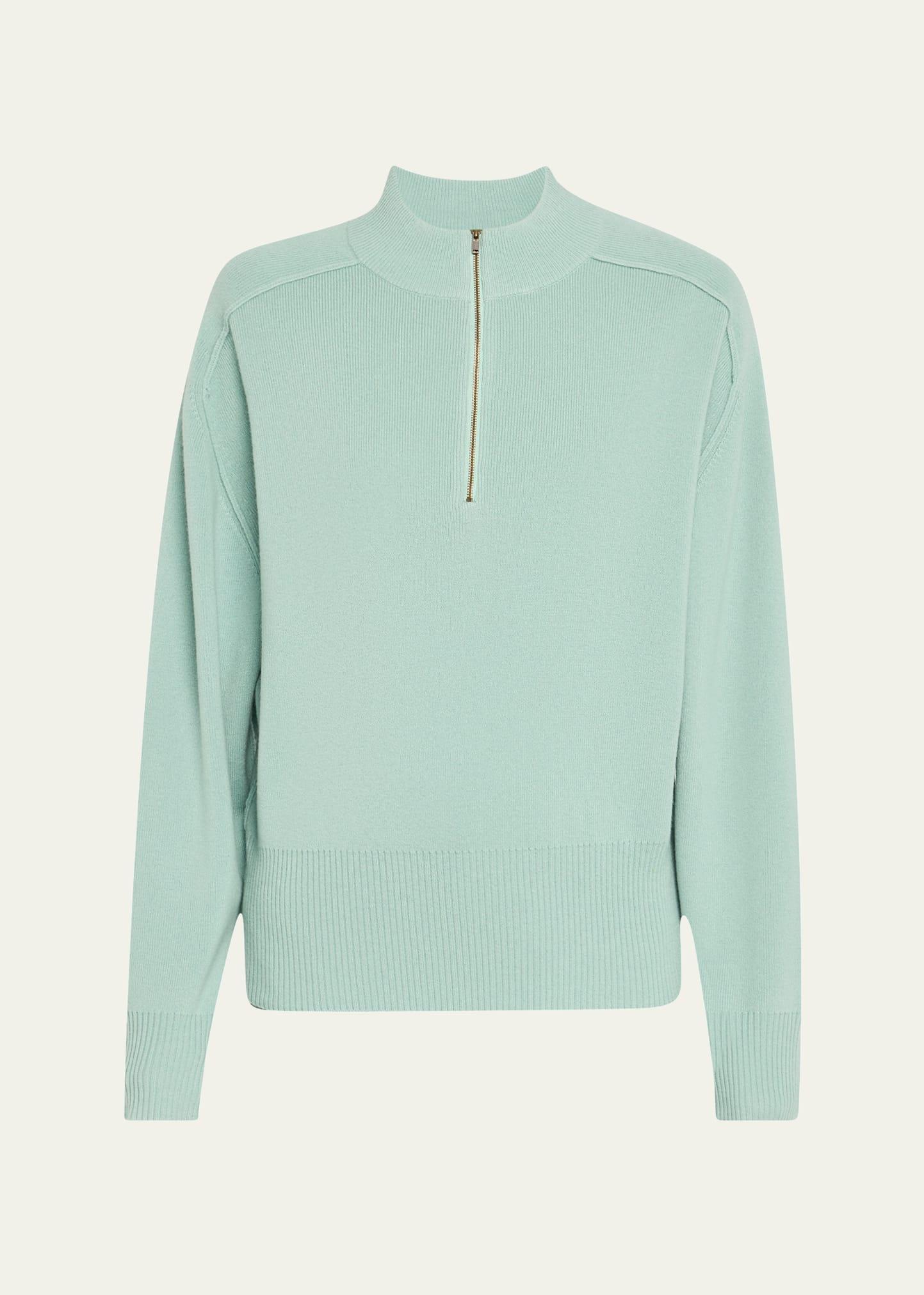 half-zip wool-cashmere pullover