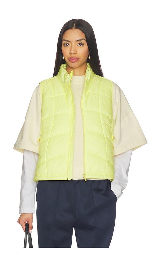 halfdays claude insulated vest in lemon.