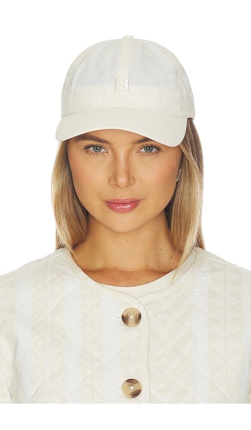 halfdays nylon h logo hat in ivory.