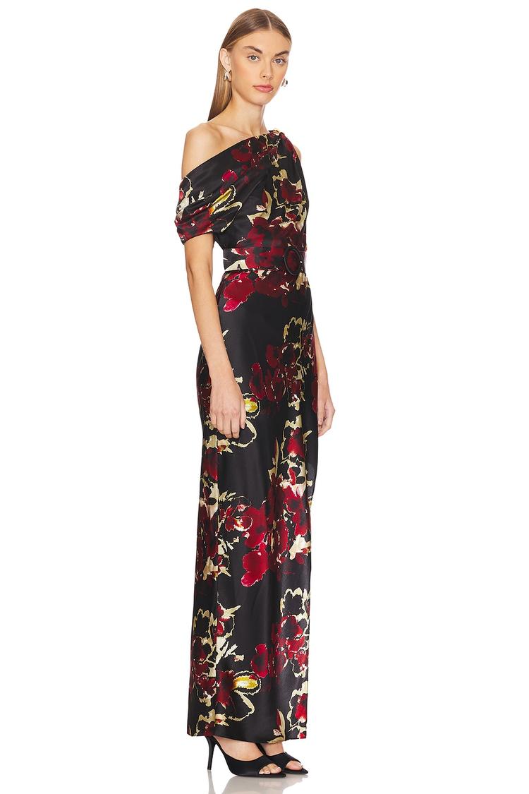 halle off shoulder midi dress