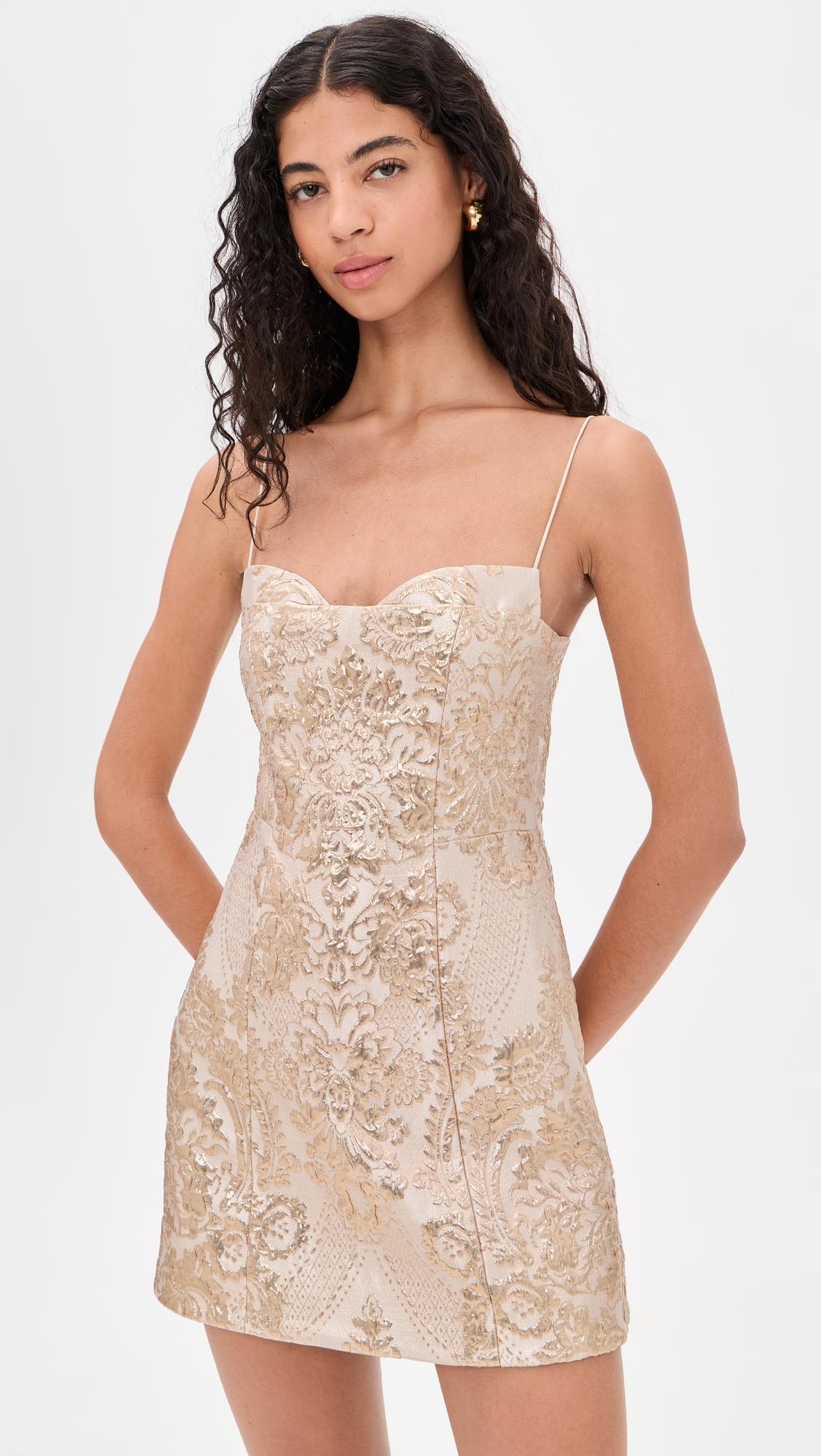 hallie peekaboo bust lantern mini dress