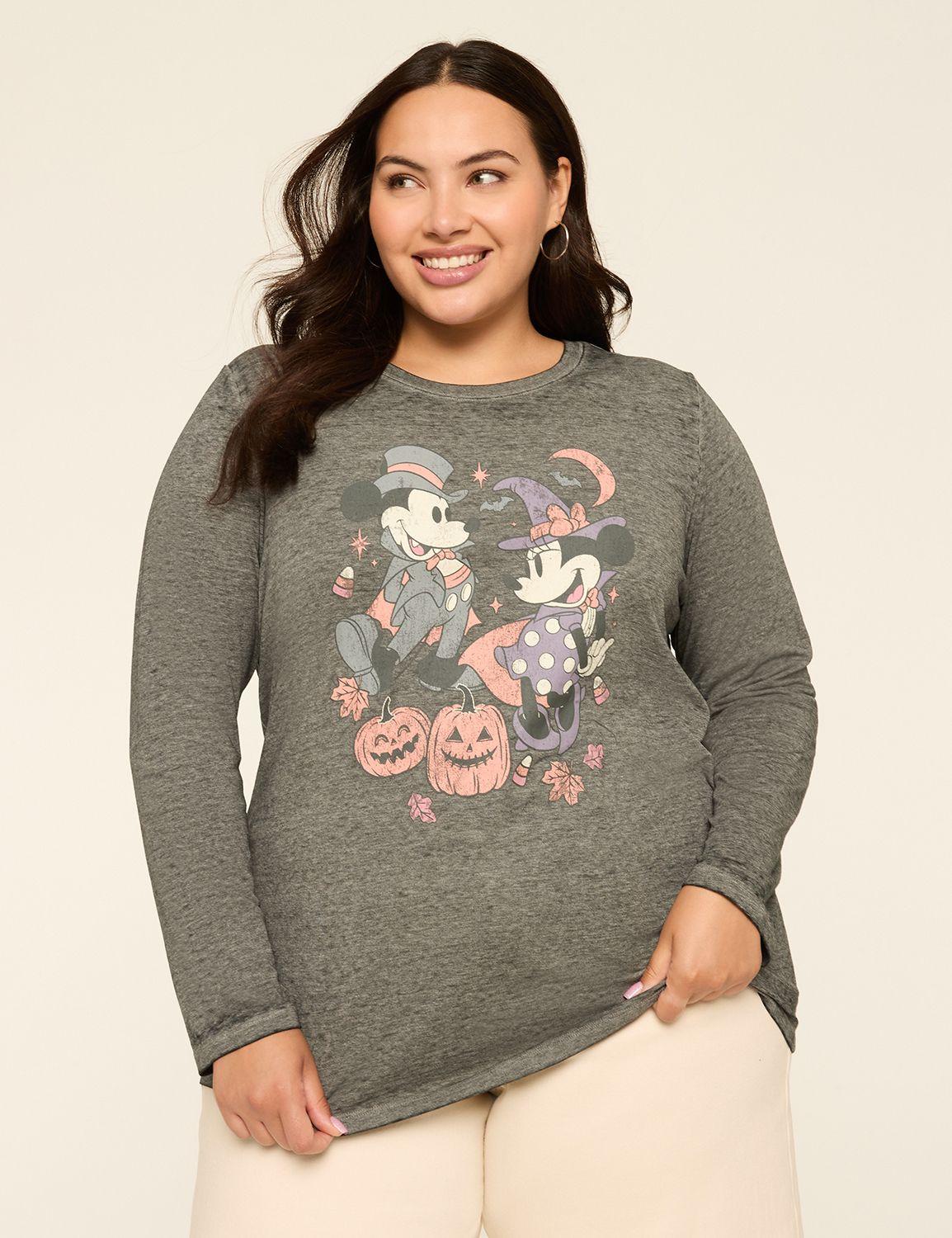 halloween mickey & minnie long-sleeve graphic tee