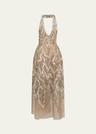 halter beaded tulle gown