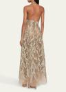 halter beaded tulle gown