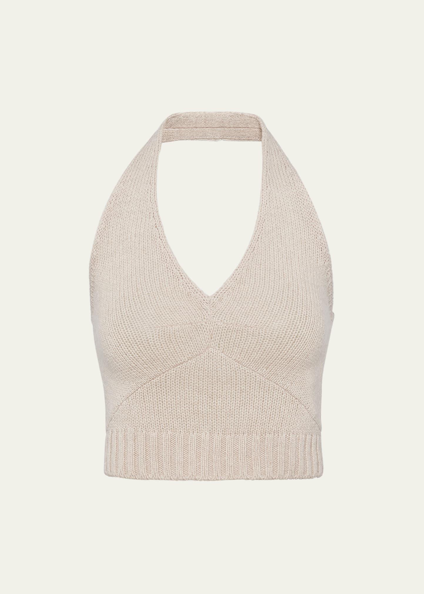 halter cashmere wool top