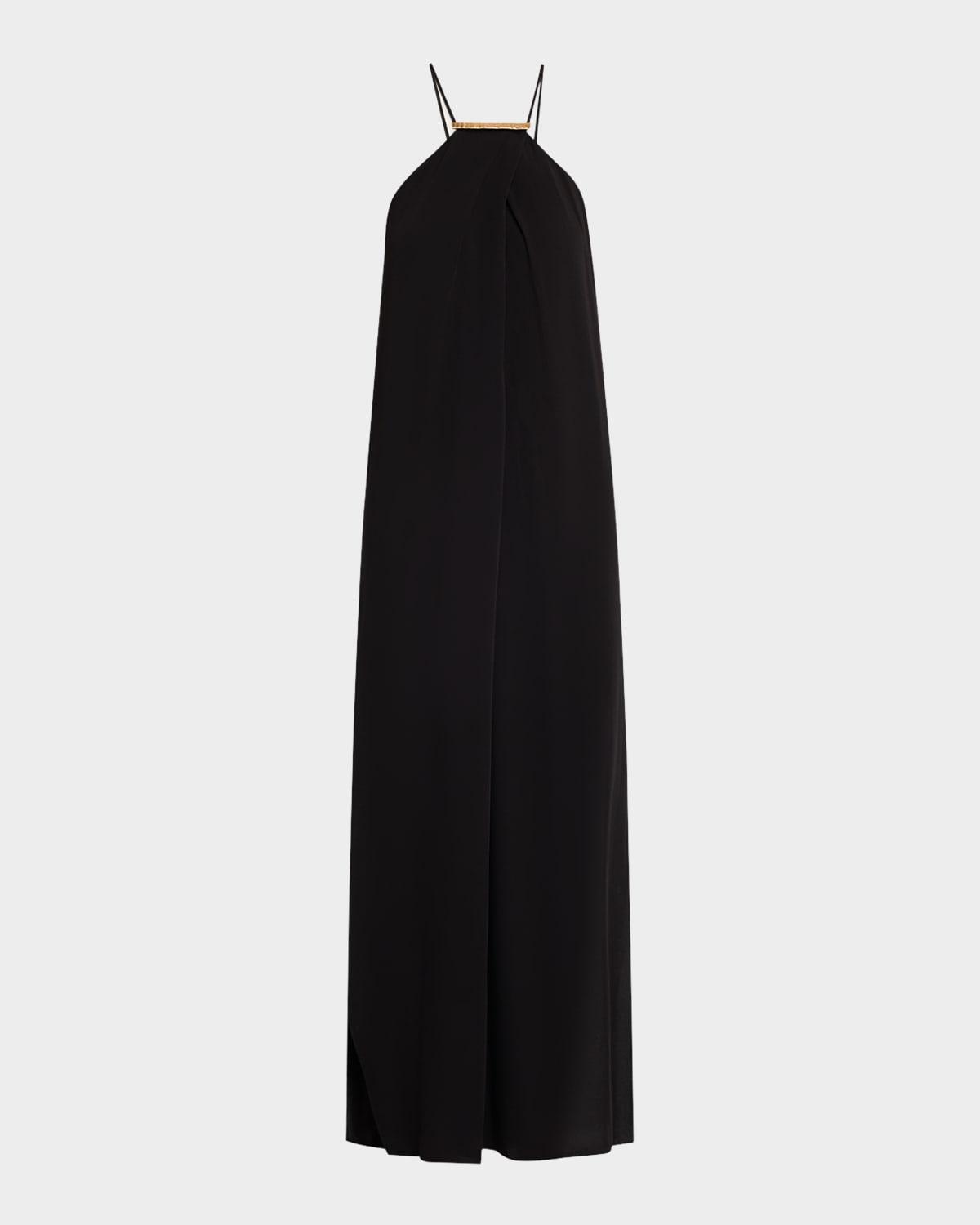 halter detailed maxi dress