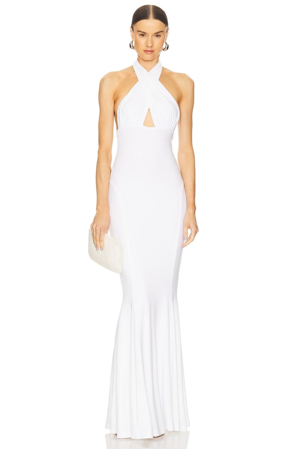 halter fishtail gown