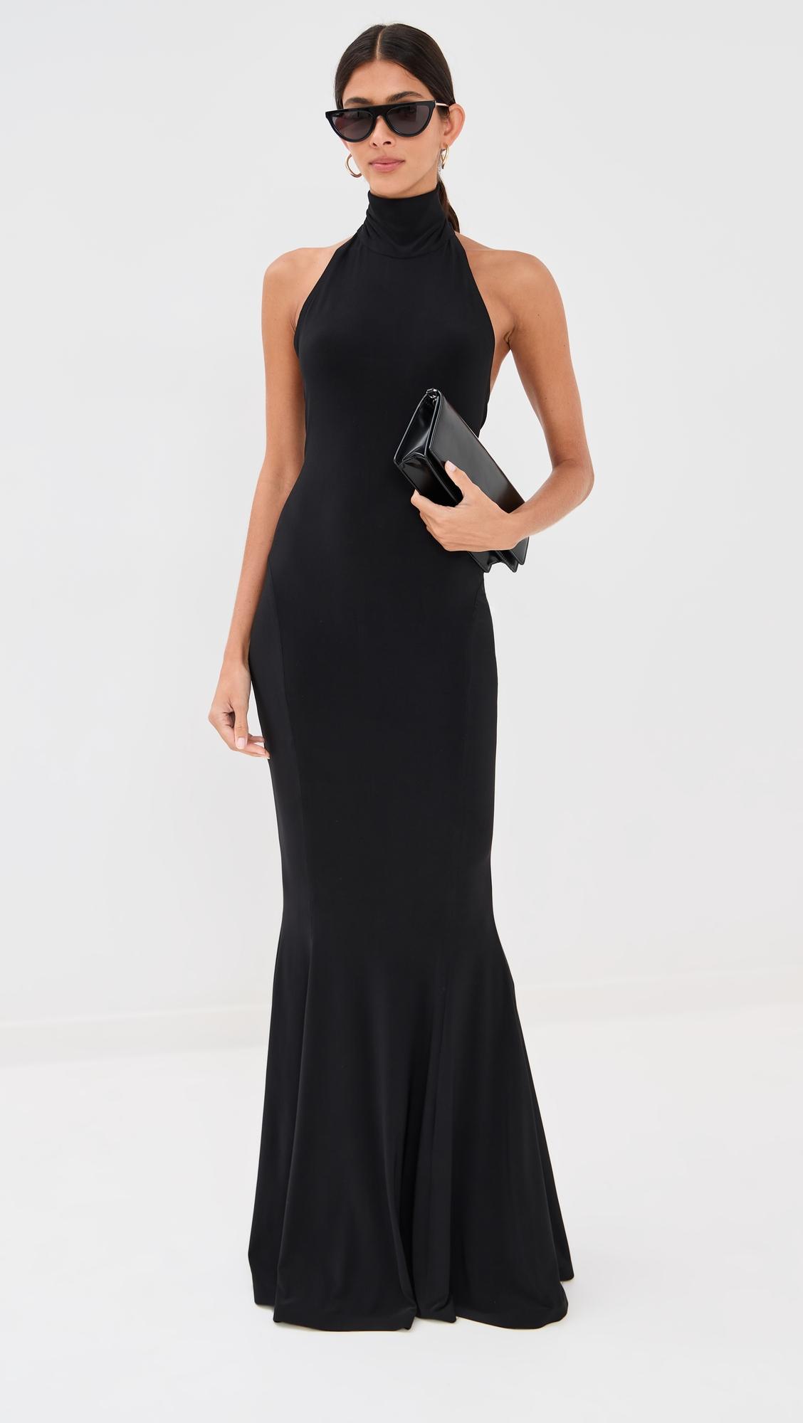 halter fishtail gown