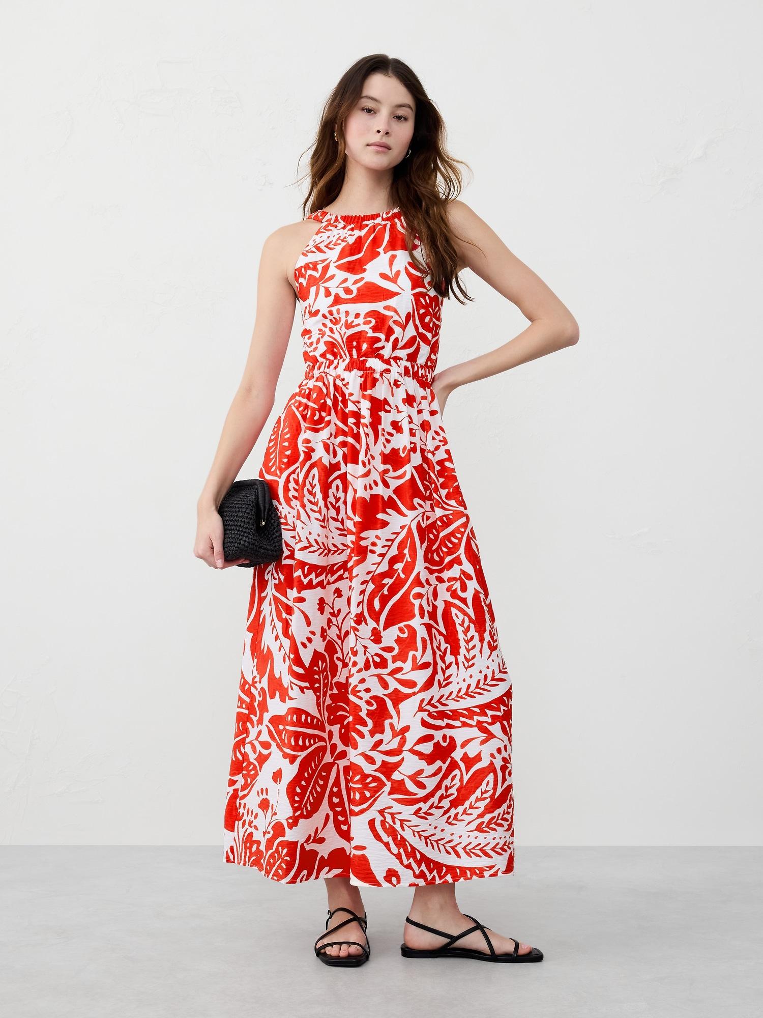 halter-neck midi dress
