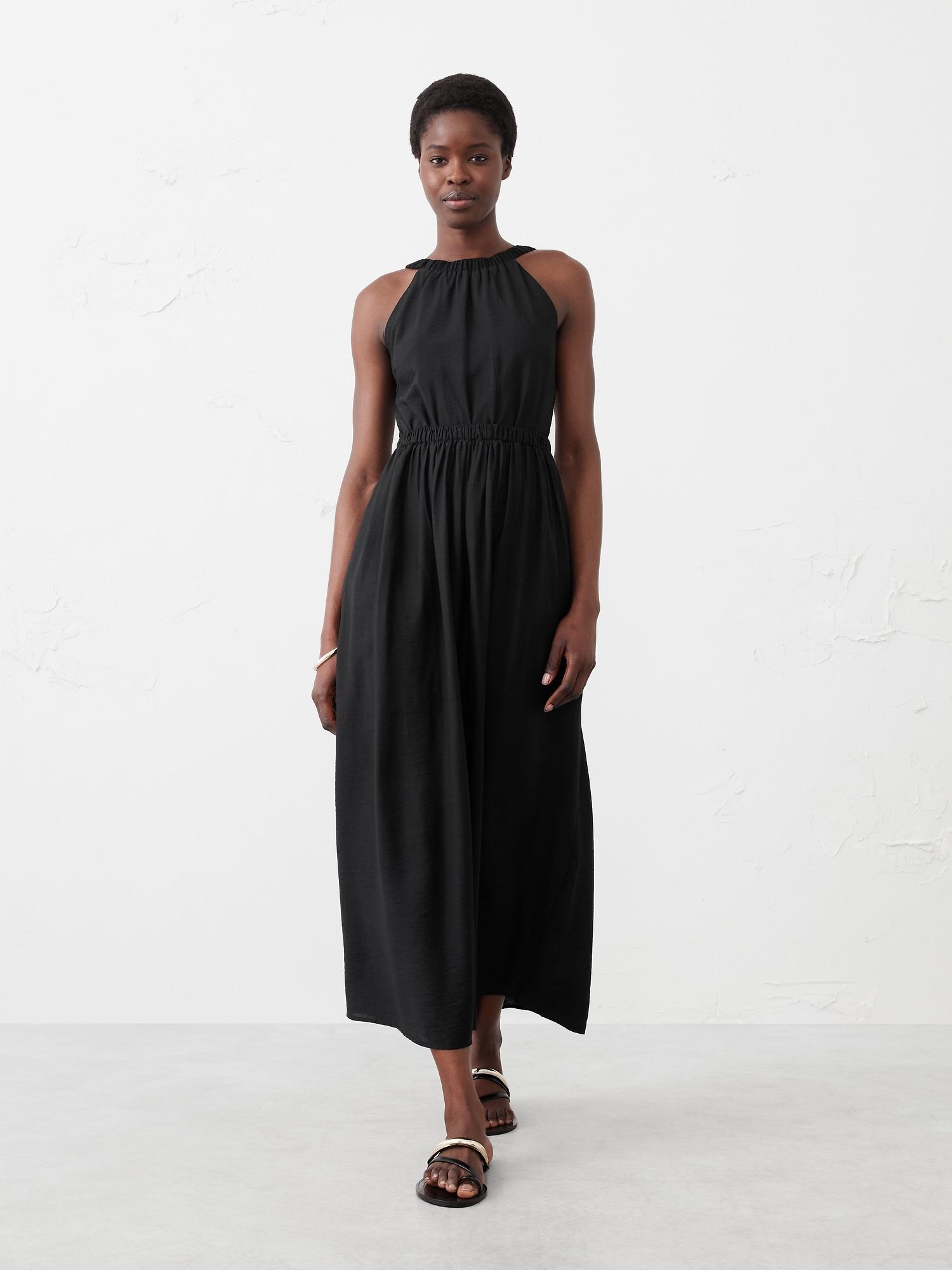 halter-neck midi dress