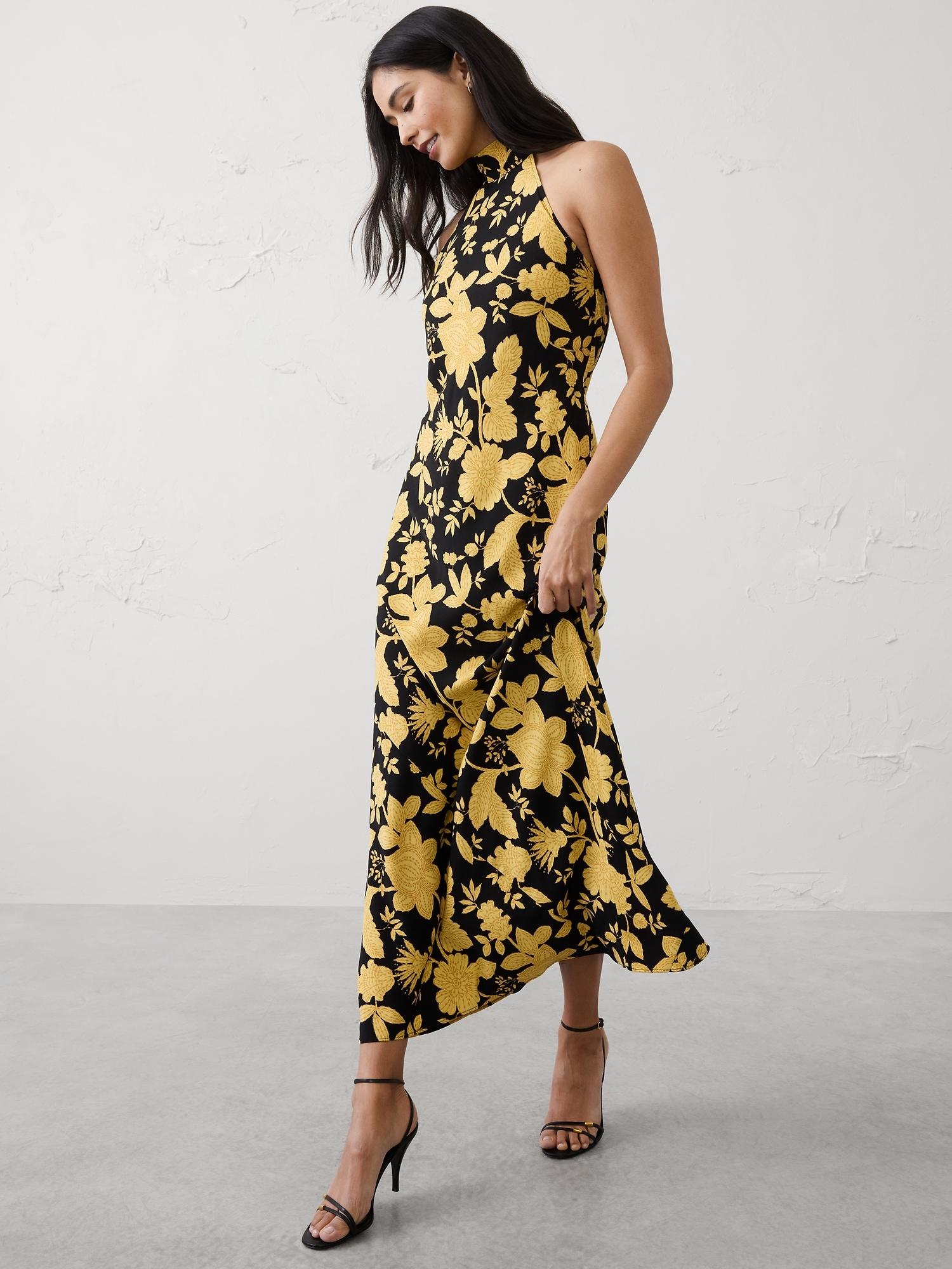 halter open-back maxi dress