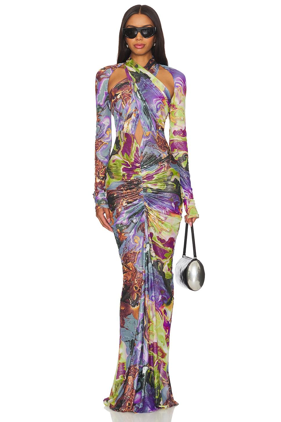 halter ruched gown