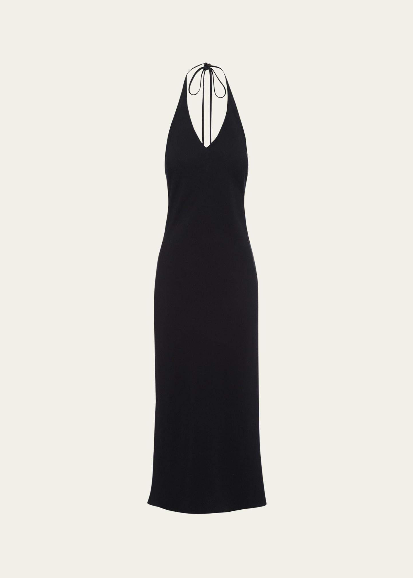 halter sable midi dress