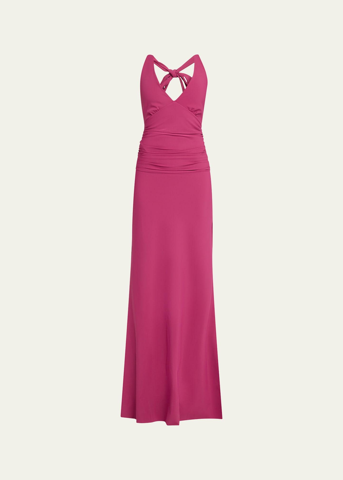 halter stretch-jersey gown
