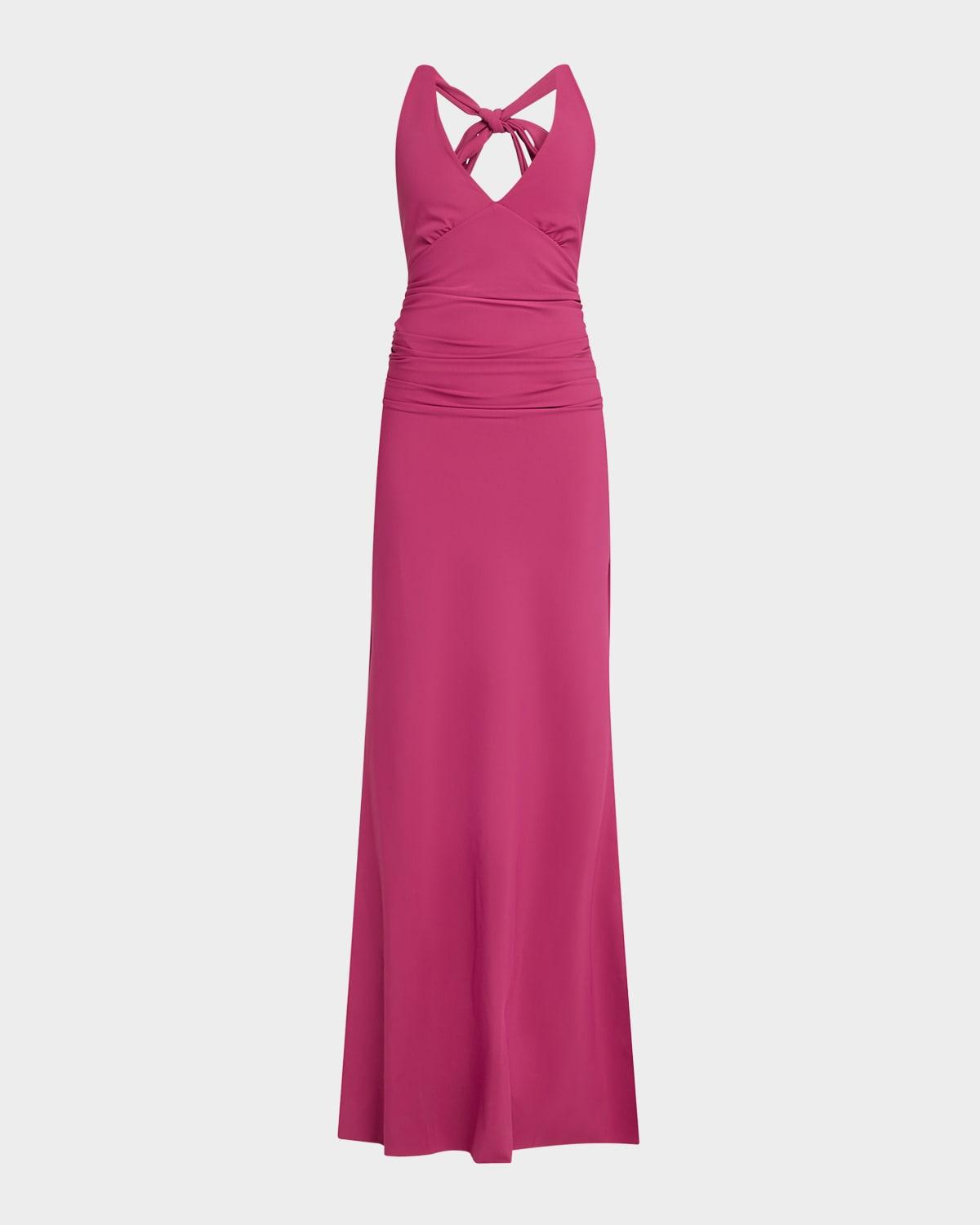 halter stretch-jersey gown