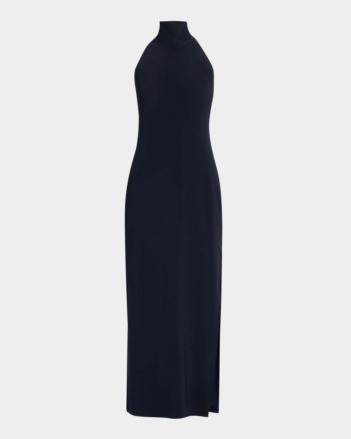 halter turtle side slit gown