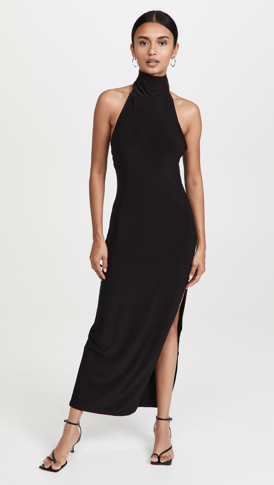 halter turtle side slit gown