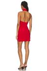 halter turtle side slit mini dress
