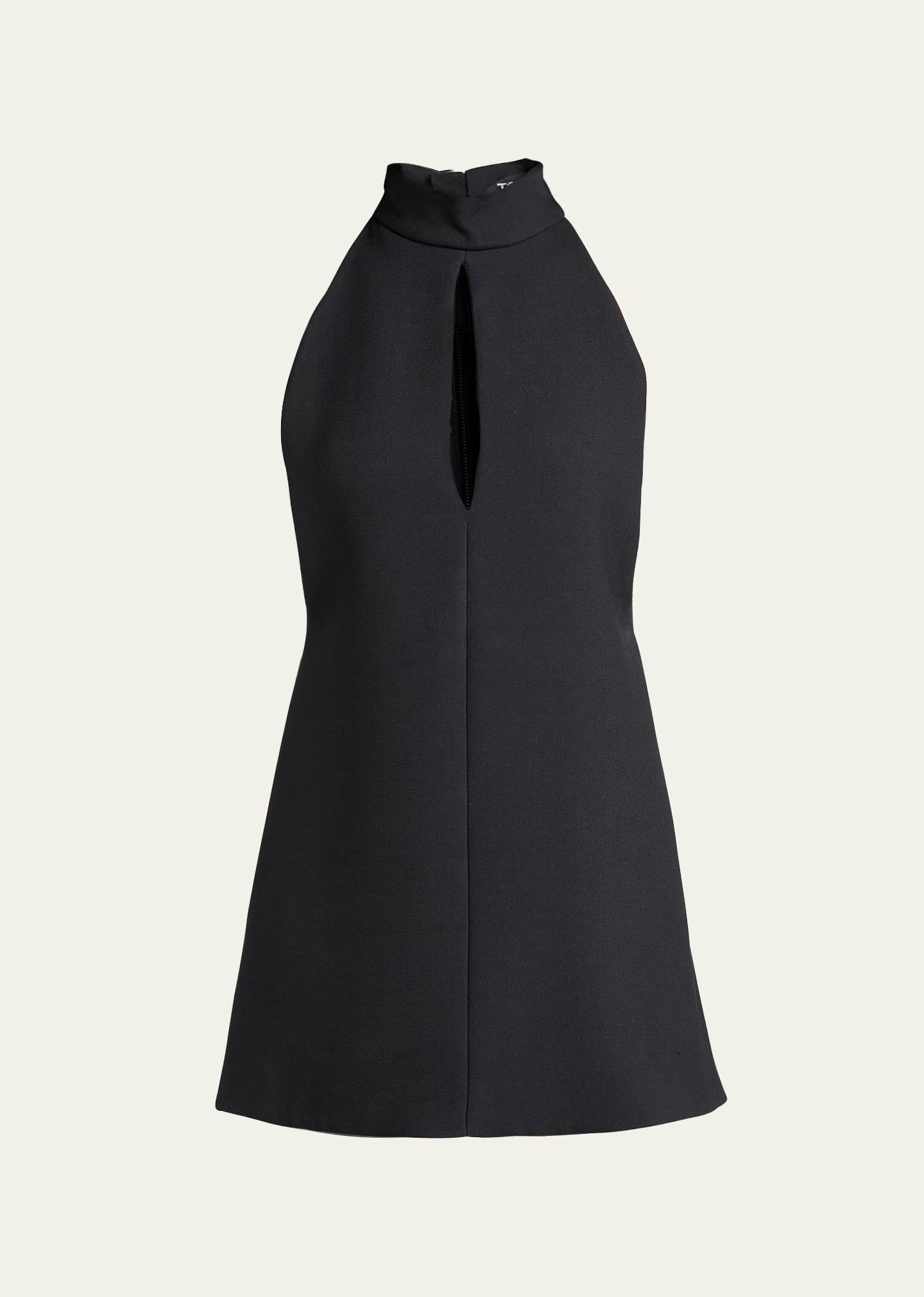 halterneck keyhole mini dress