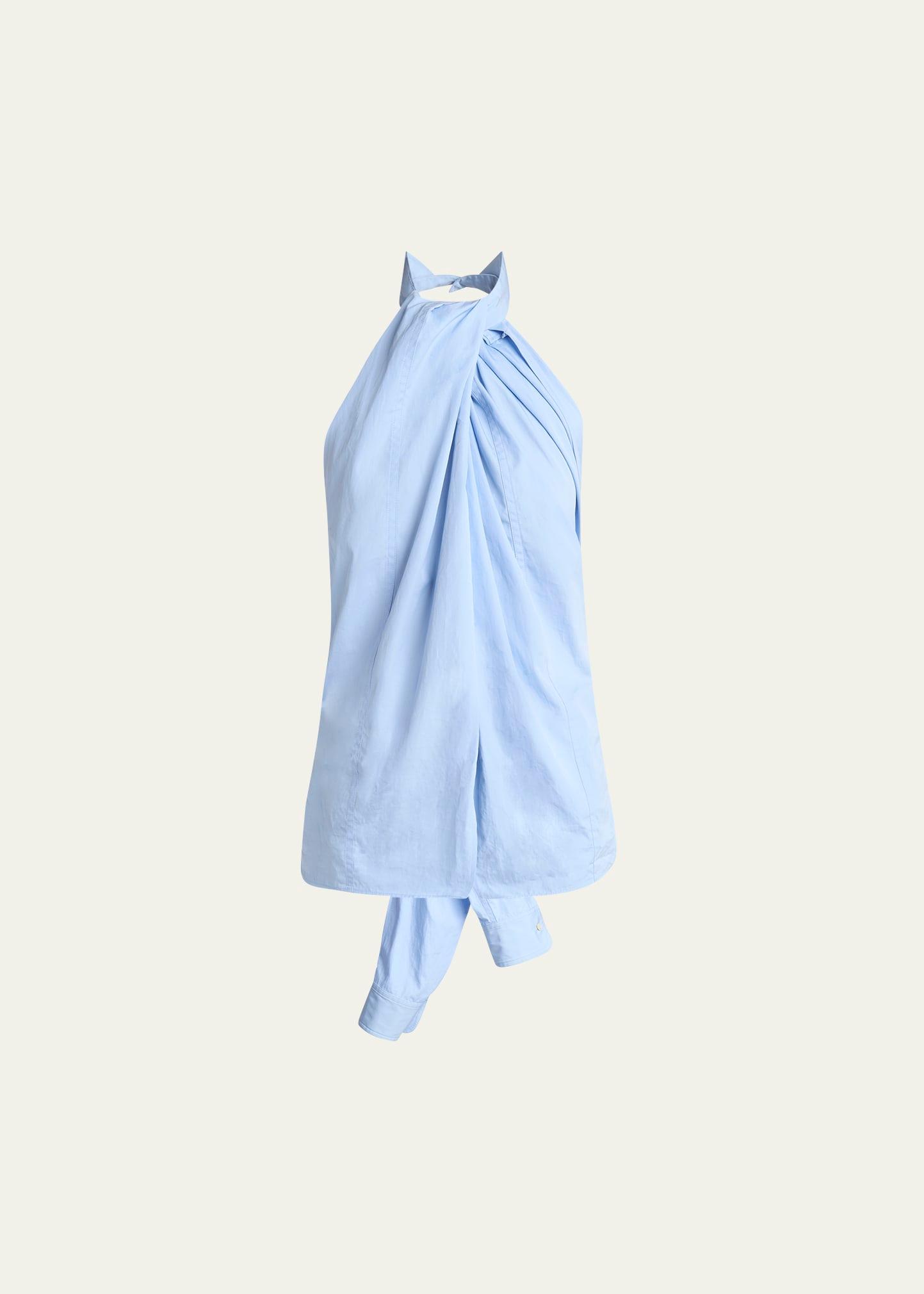 halterneck poplin top