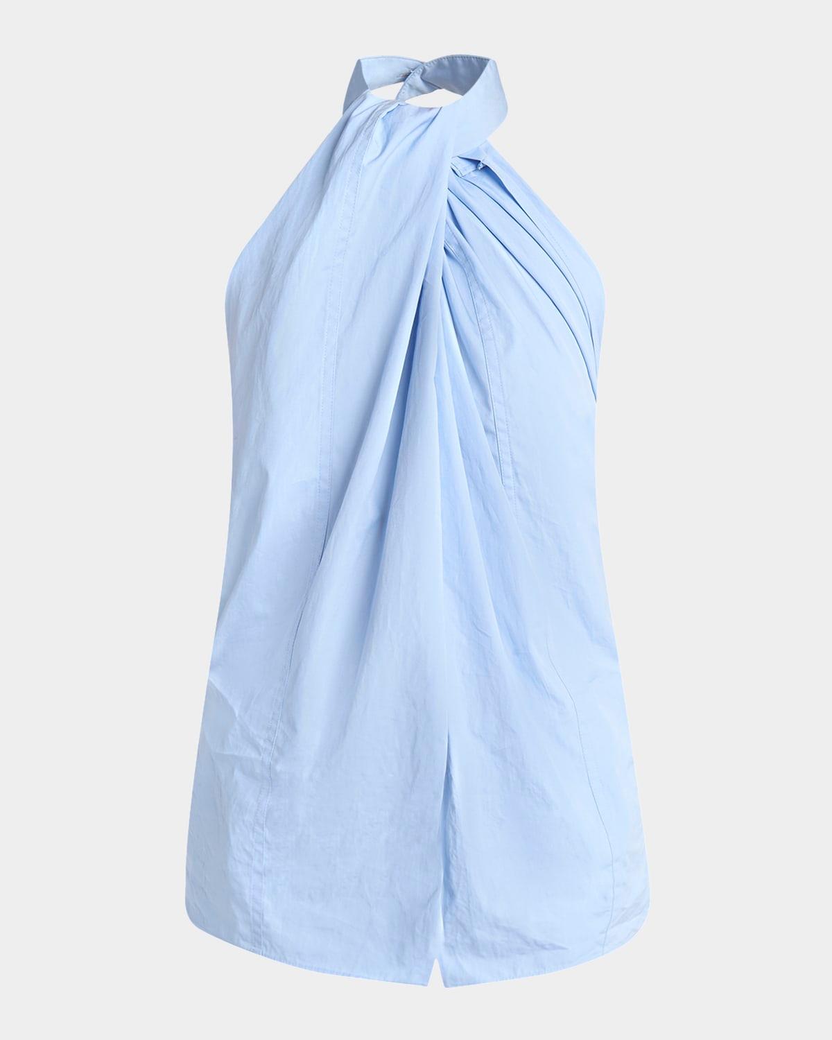 halterneck poplin top