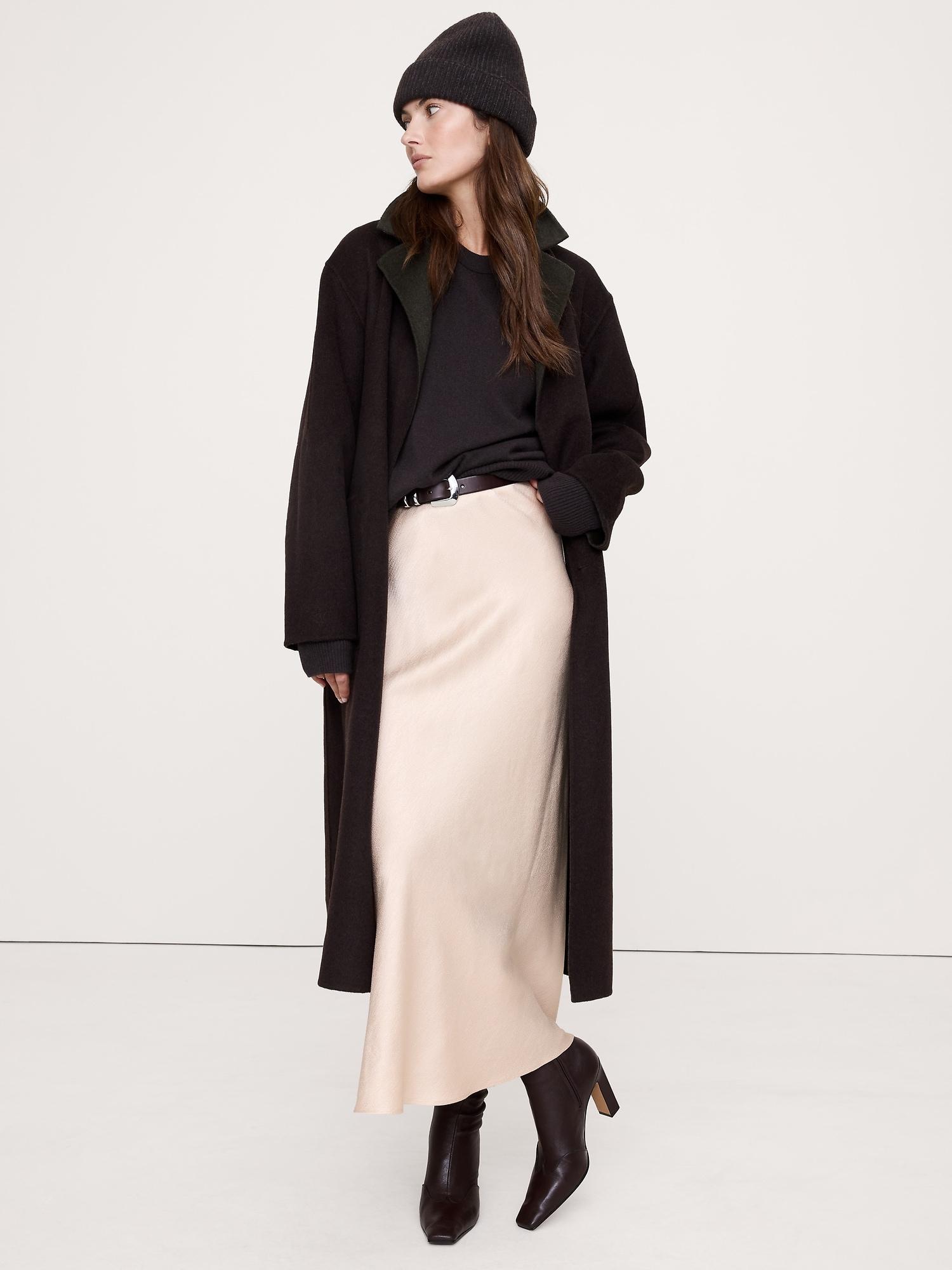 hammered satin maxi skirt