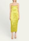 hammered satin pleated slip dress