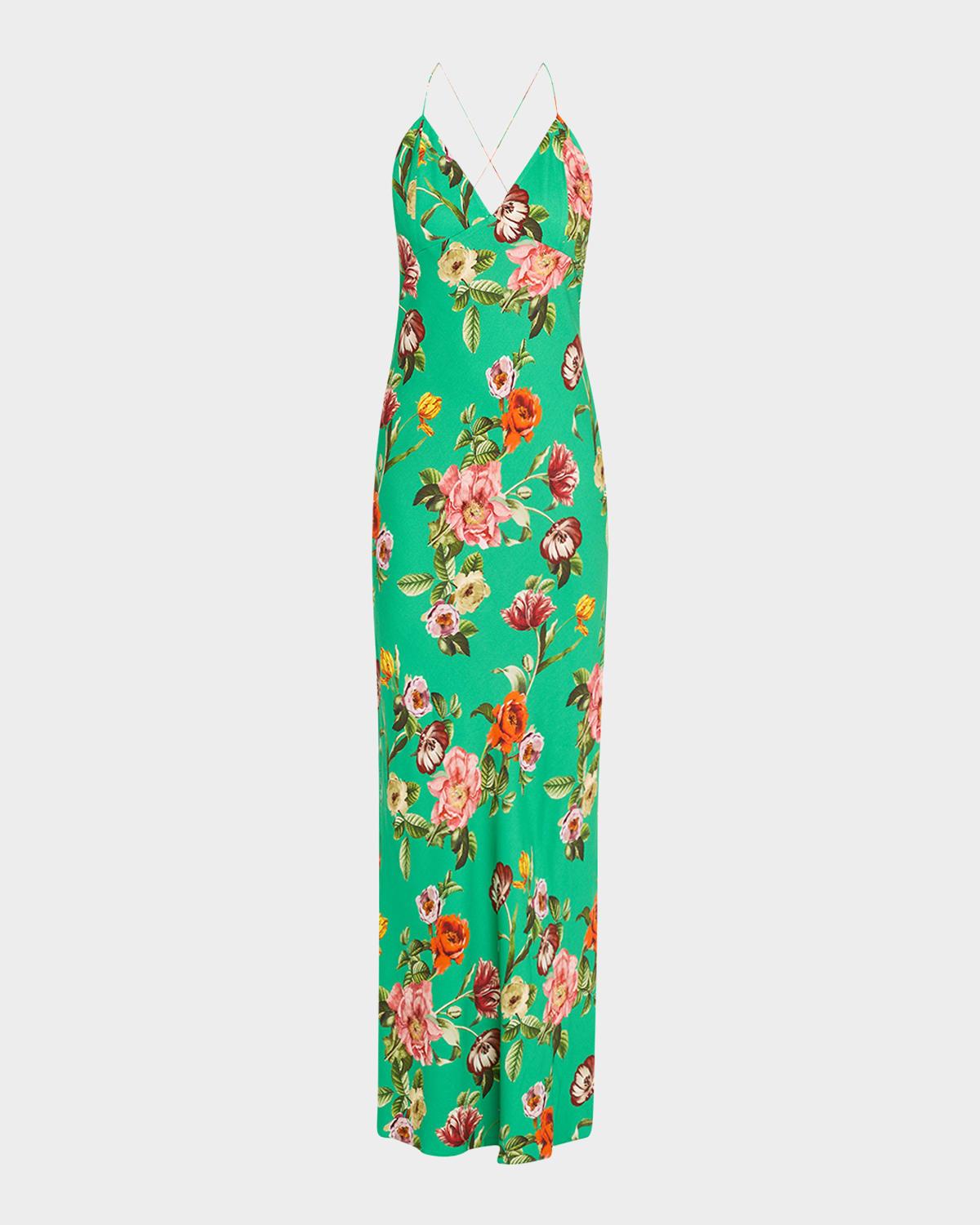 hampton floral loma v-neck maxi slip dress
