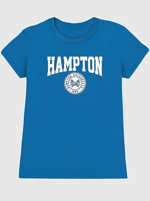 hampton university collegiate graphic t-shirt for women