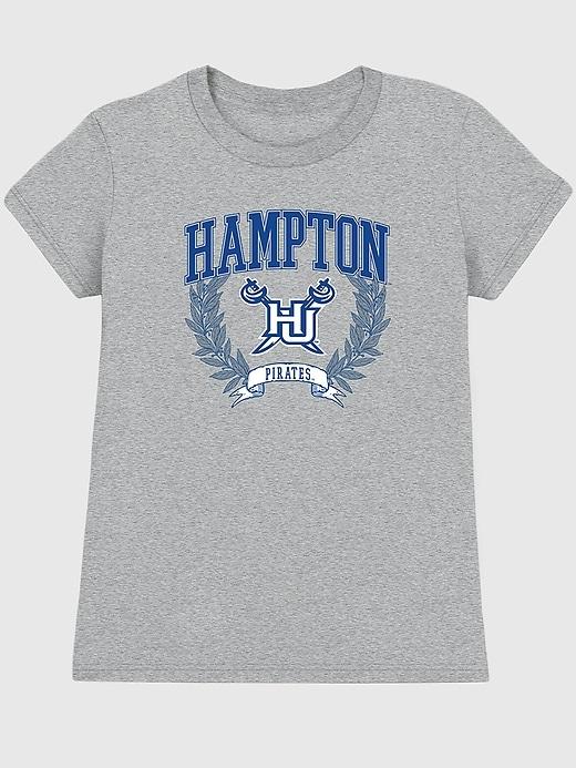 hampton university graphic t-shirt for women