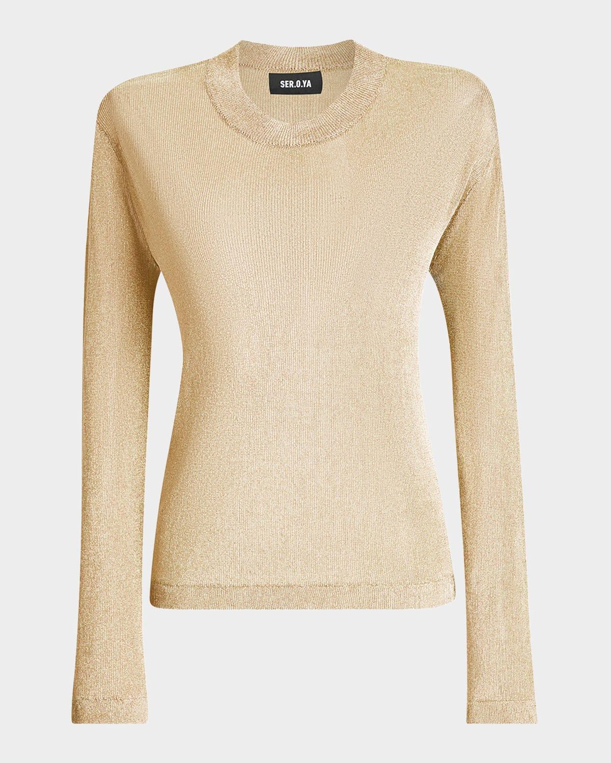hana metallic knit top