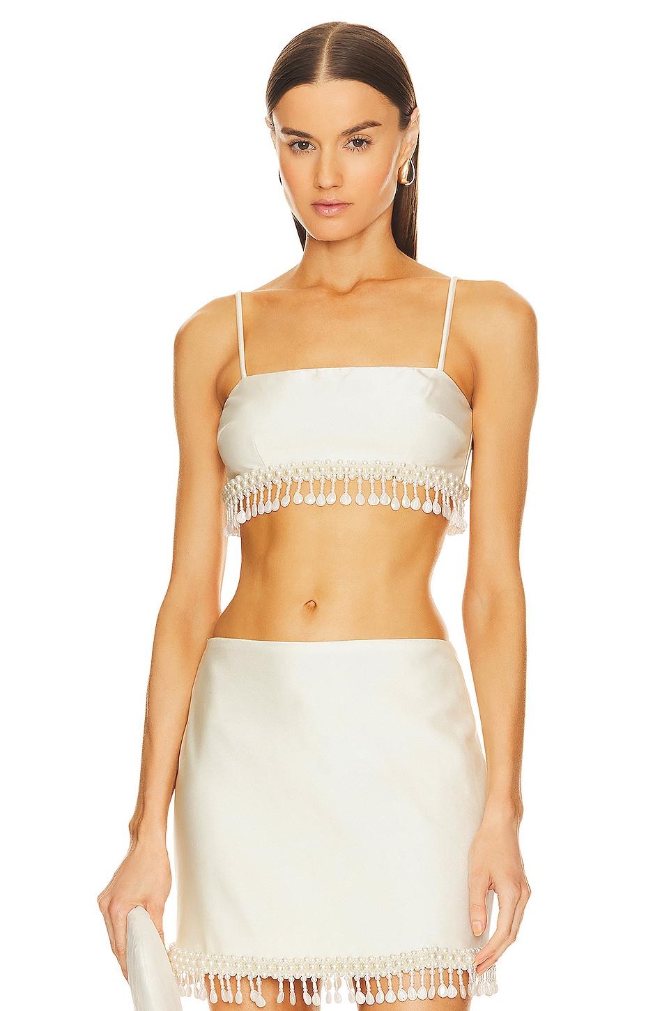 hand-beaded cropped top
