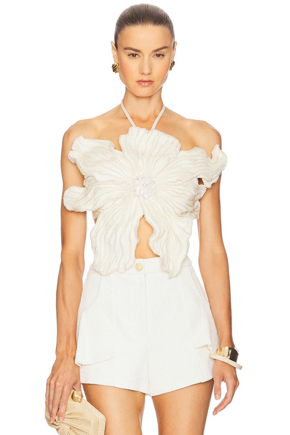 hand beaded flower top