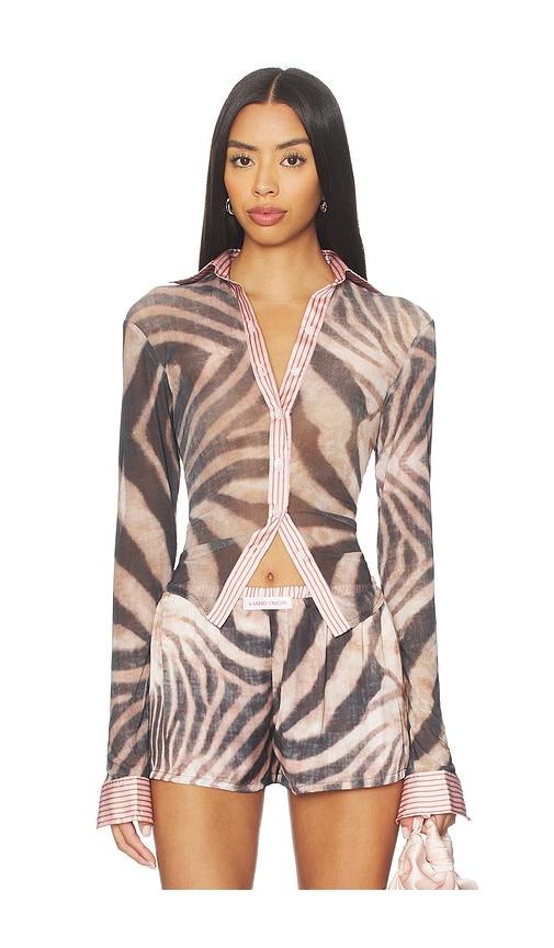 hand over samuel top in brown.