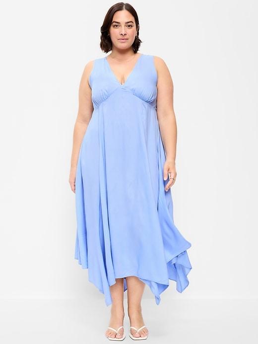 handkerchief hem midi dress