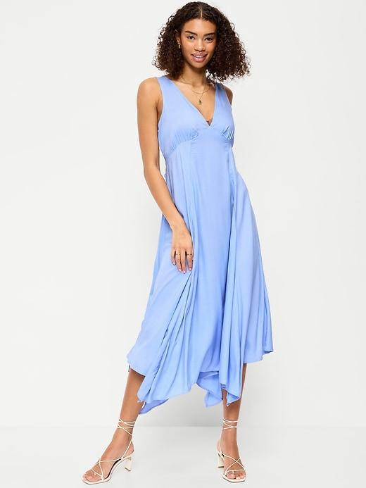 handkerchief hem midi dress