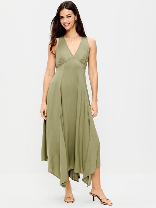 handkerchief hem midi dress