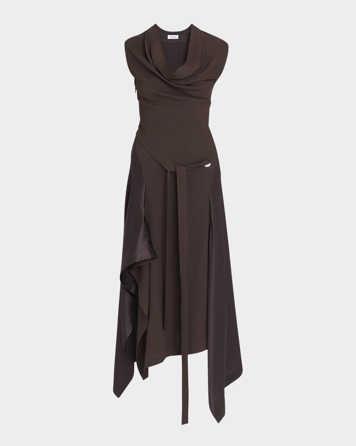handkerchief hem stretch cady dress