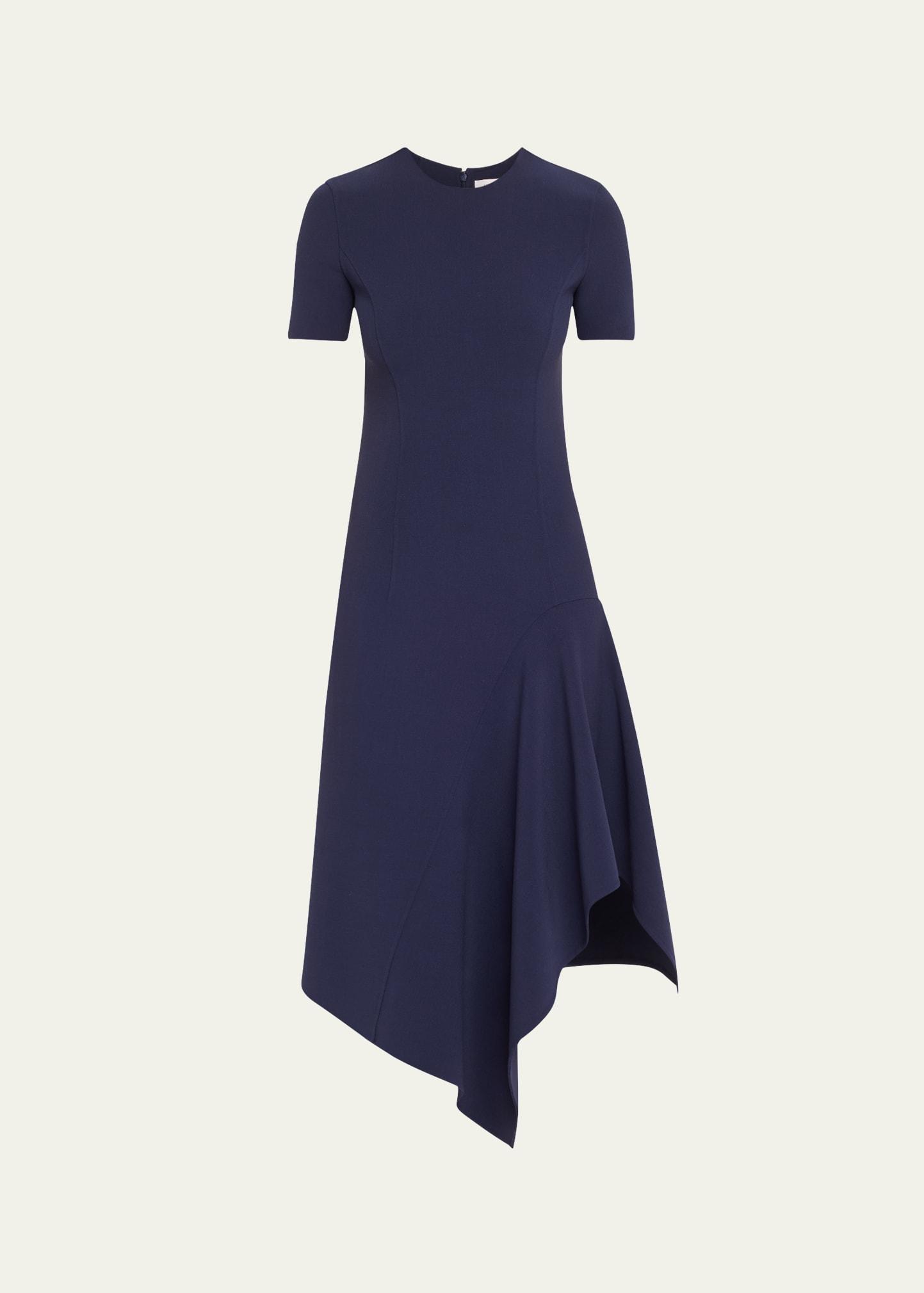 handkerchief midi wool dress