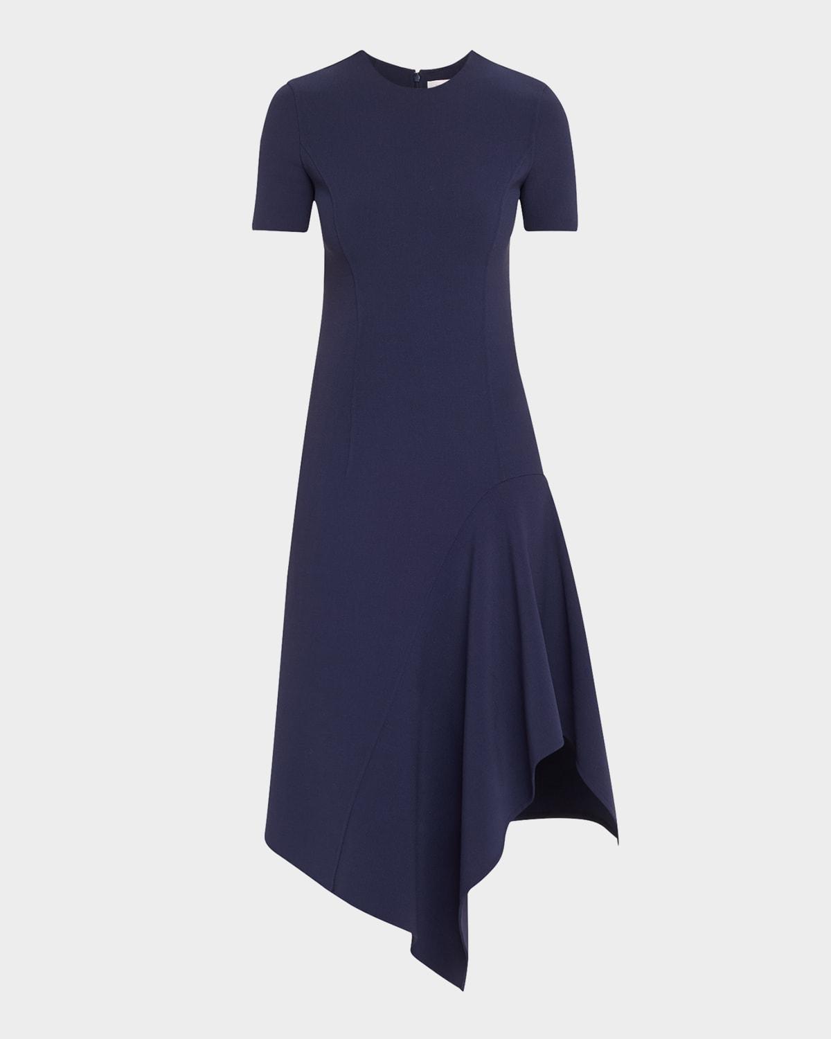 handkerchief midi wool dress