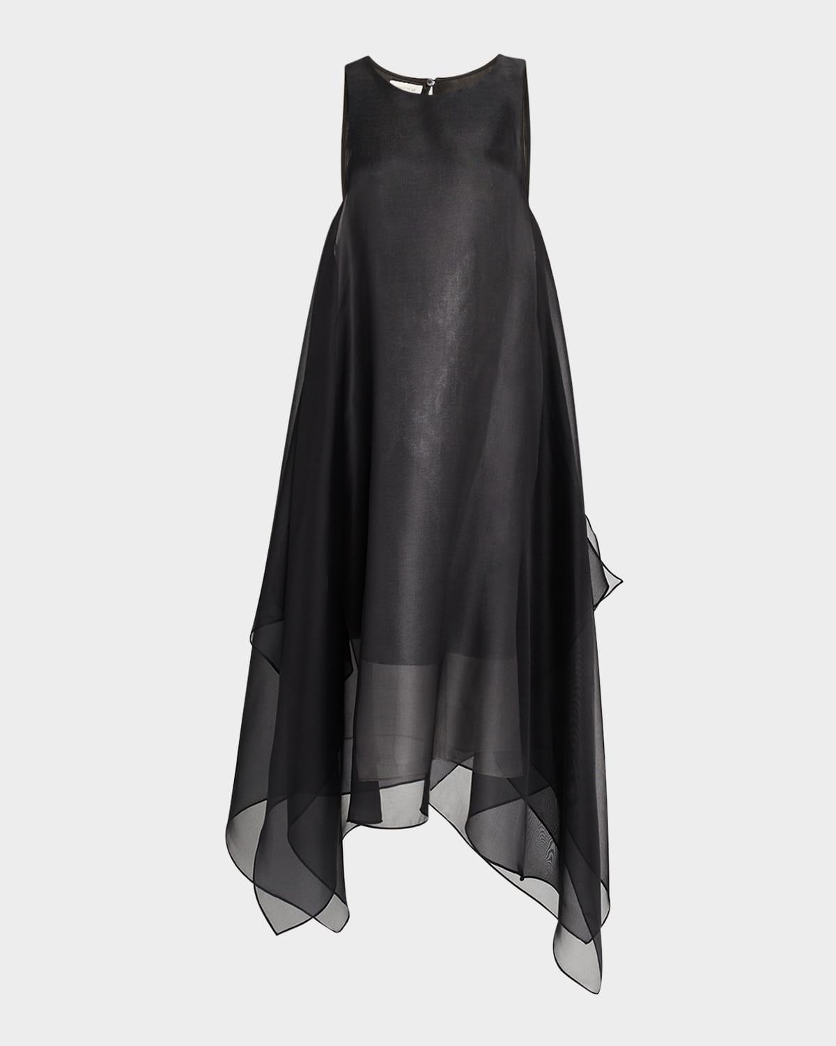 handkerchief silk organza maxi dress