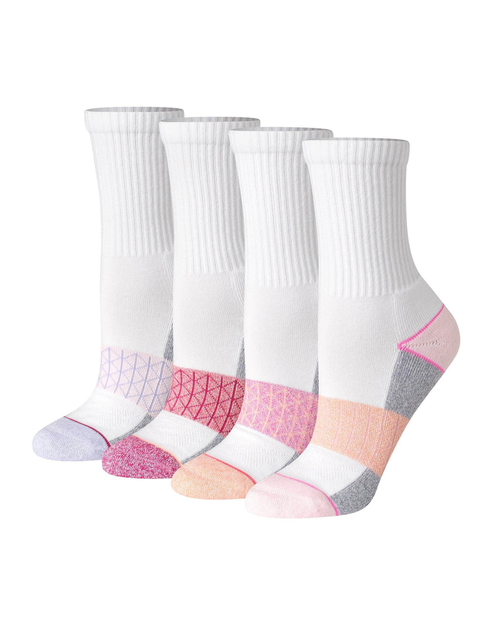 hanes absolute comfort women's crew socks, 4-pairs