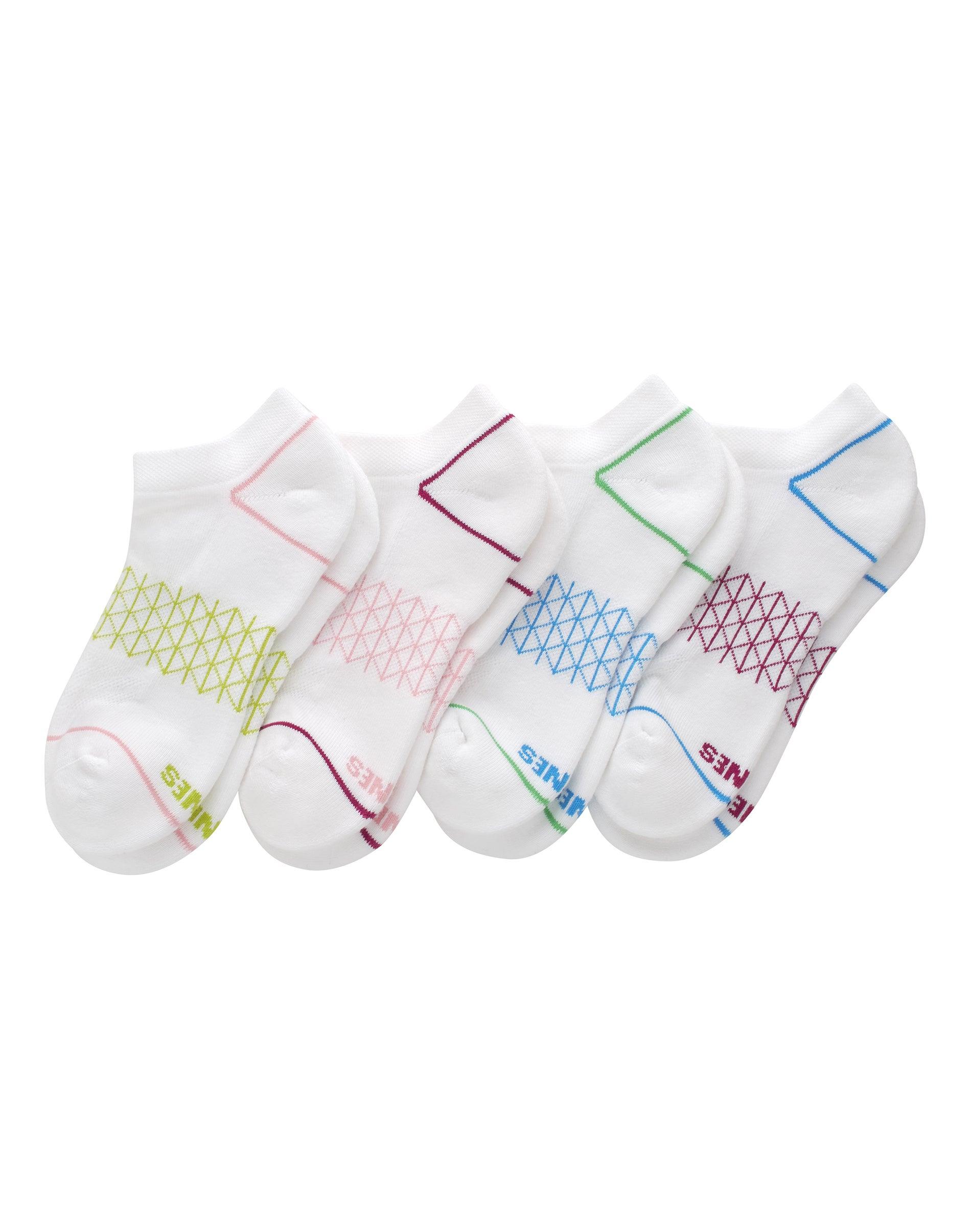 hanes absolute comfort women's no show socks, 4-pairs