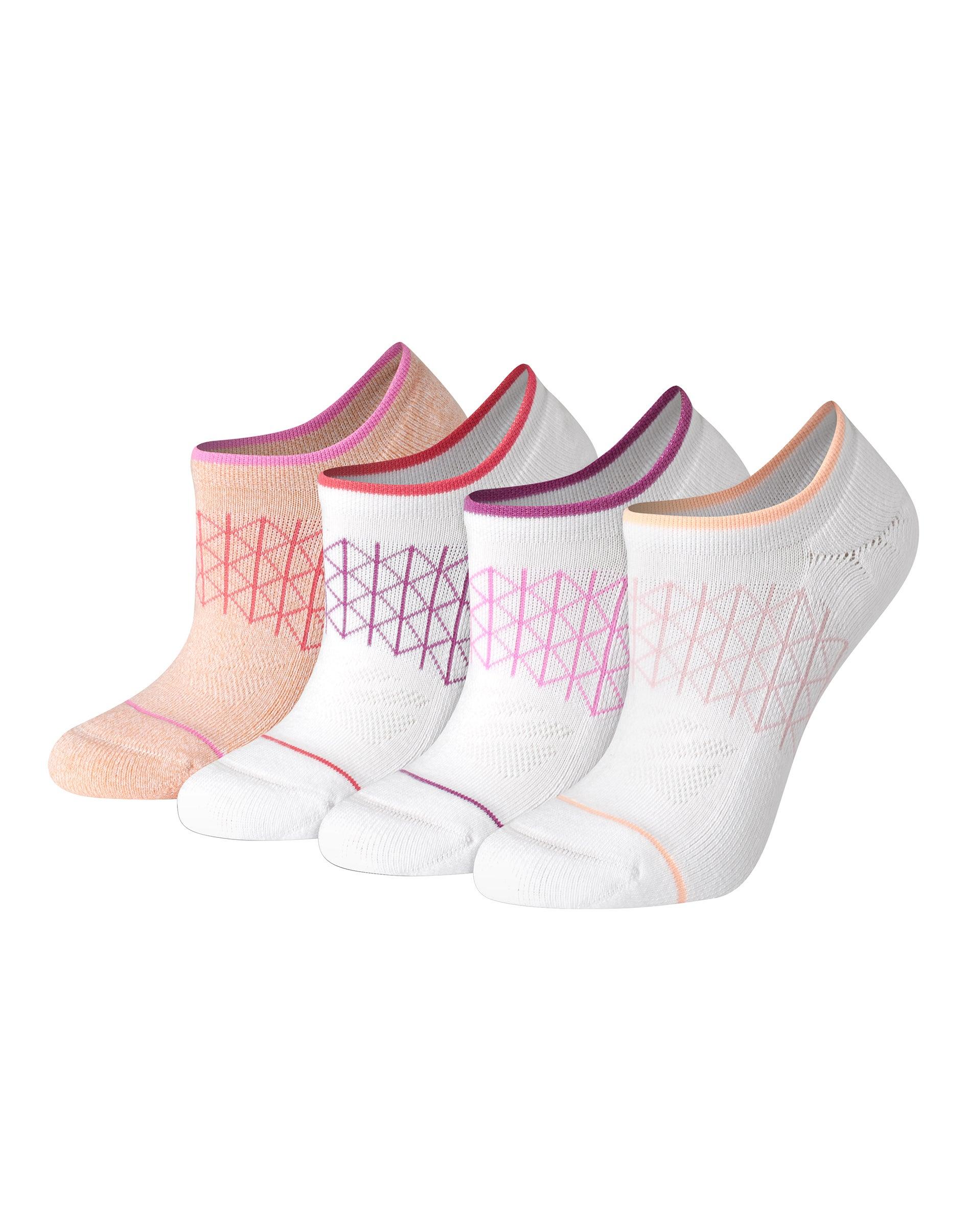 hanes absolute comfort women's super no show socks pack, 4-pairs orange