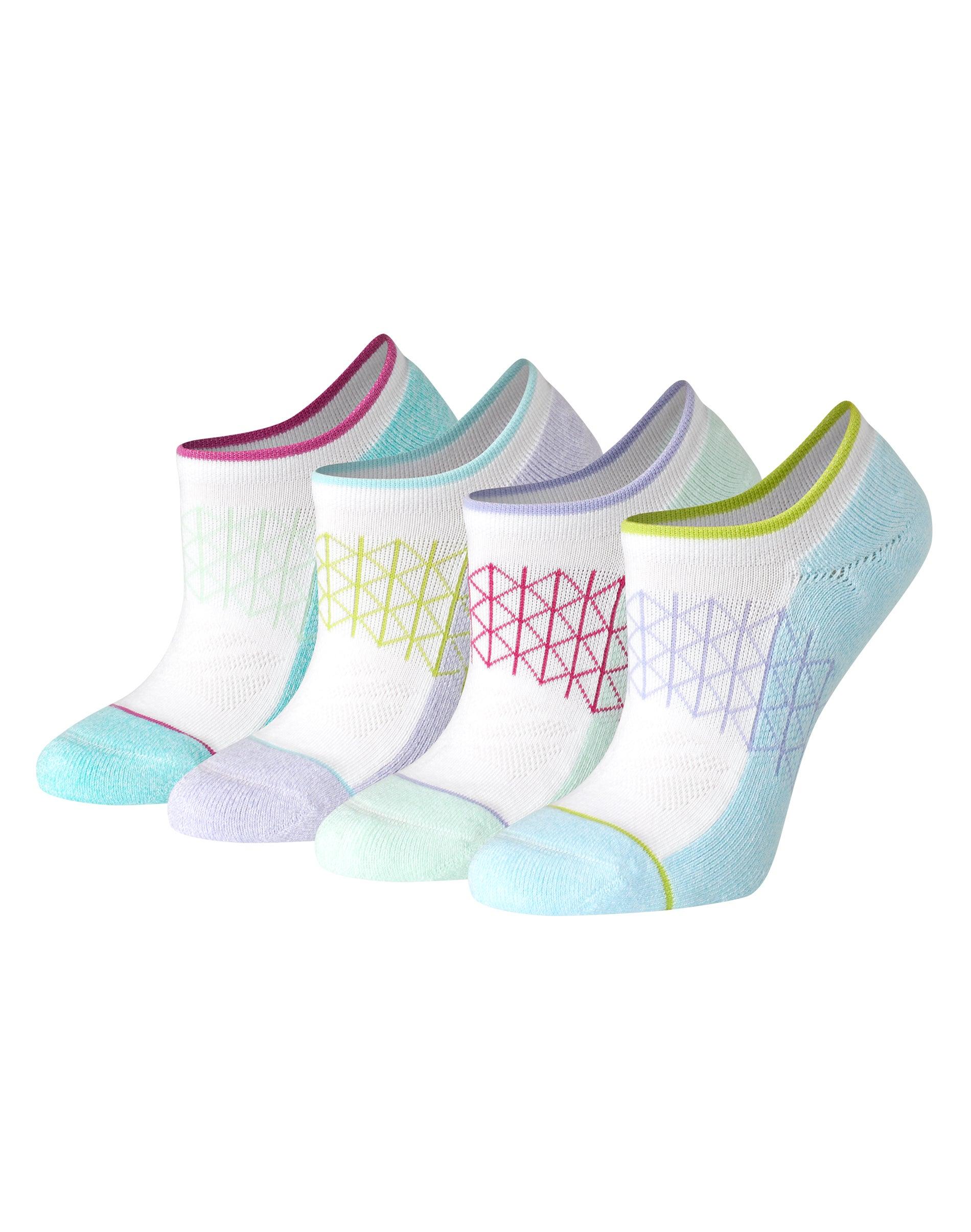 hanes absolute comfort women's super no show socks pack, 4-pairs