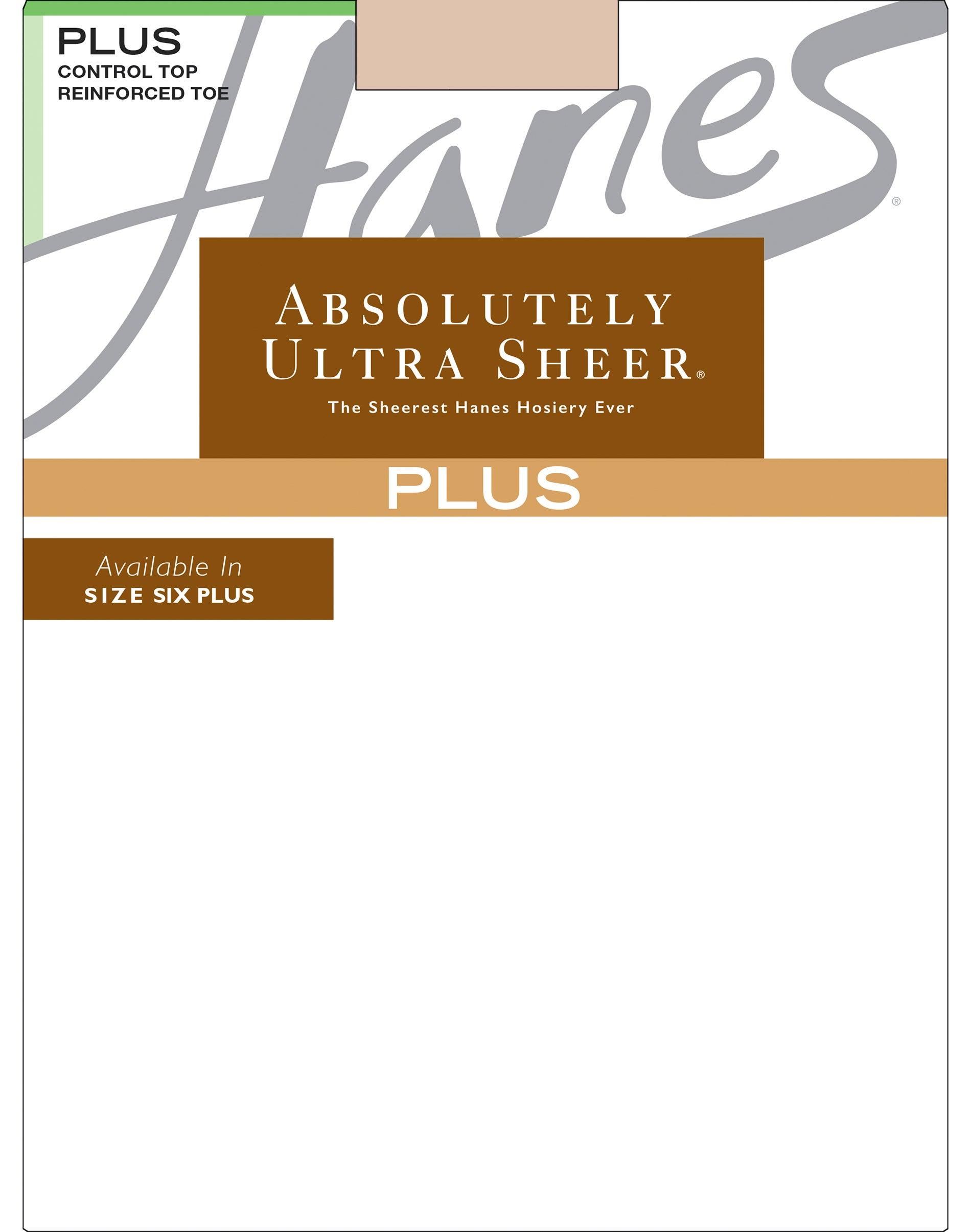 hanes absolutely ultra sheer control top pantyhose with reinforced toe (plus size) barely there 4-5p women's