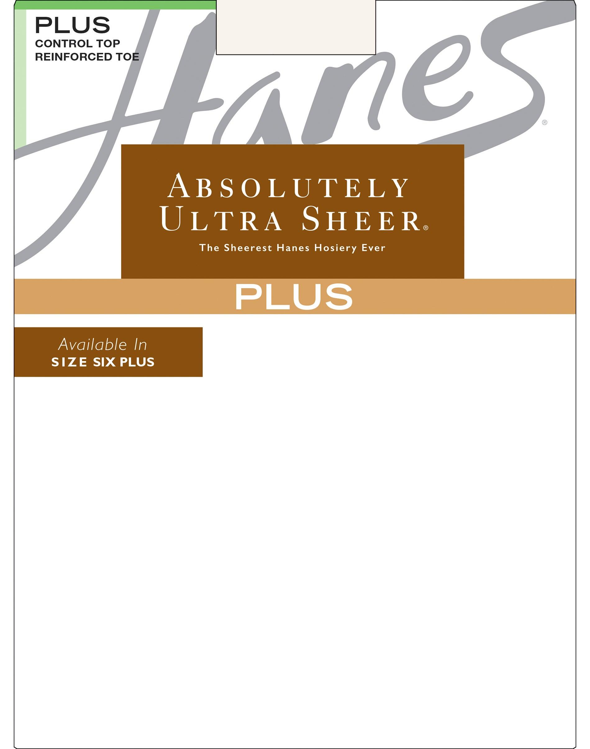 hanes absolutely ultra sheer control top pantyhose with reinforced toe (plus size) pearl