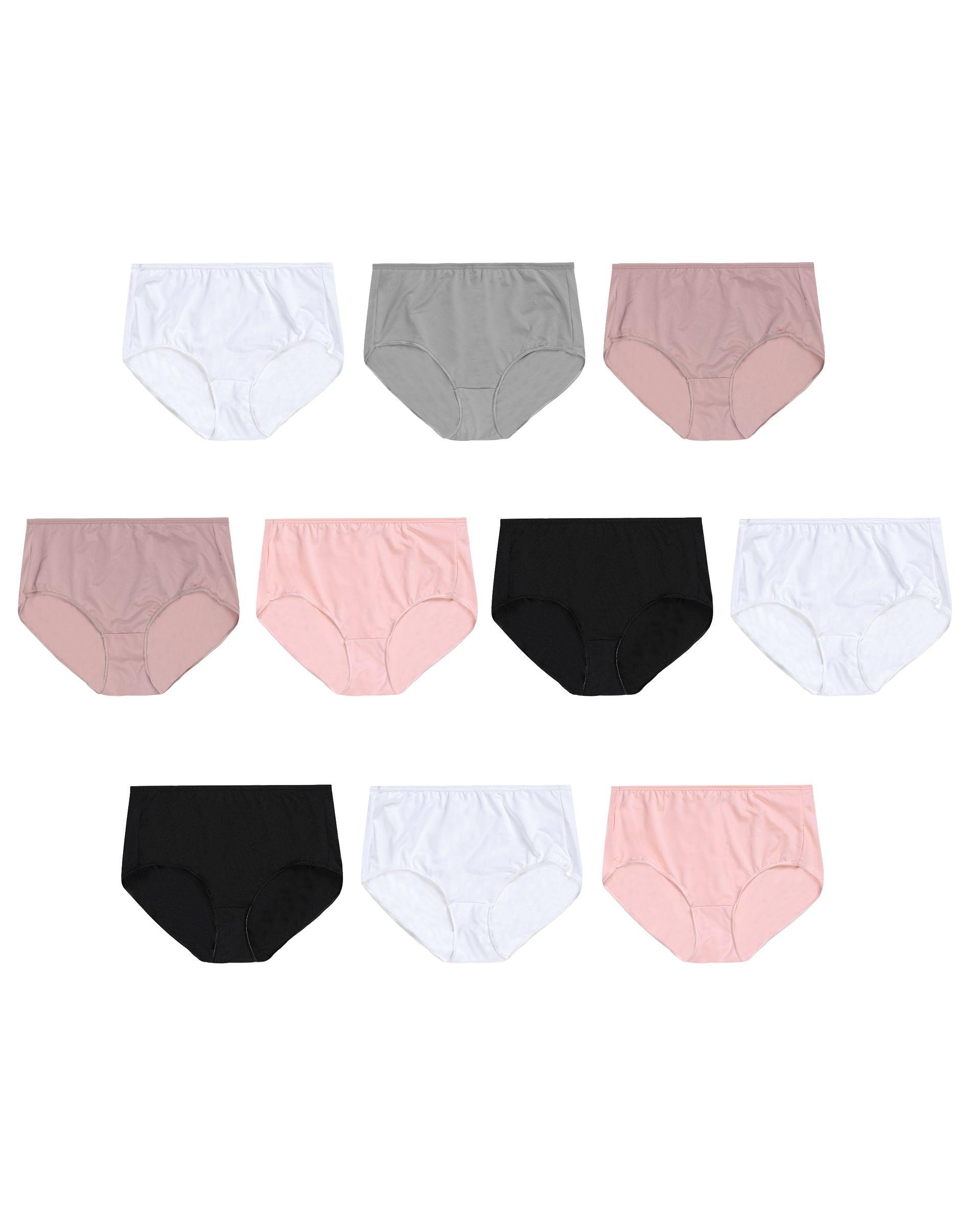 hanes breathable mesh women's brief underwear, 10-pack