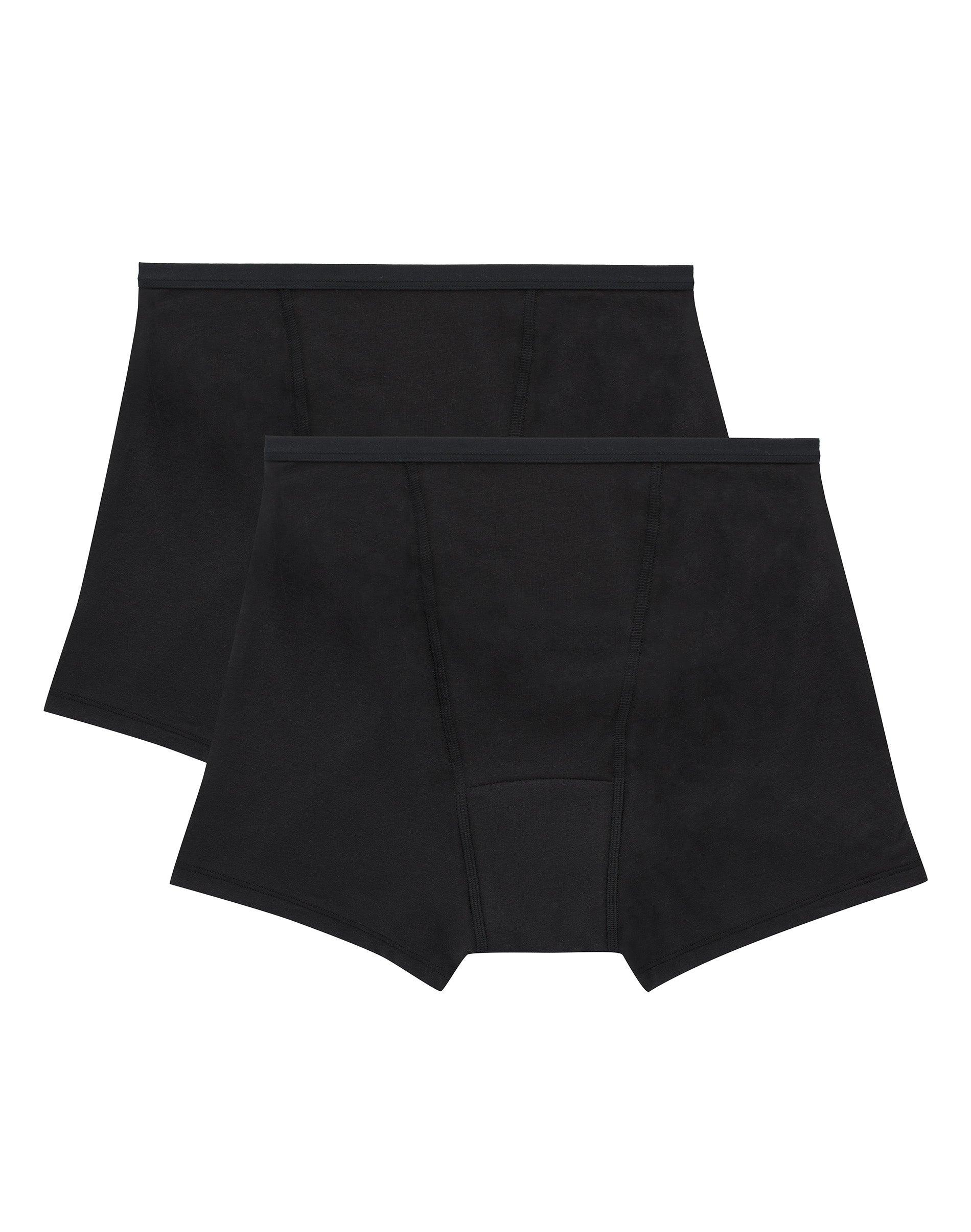 hanes comfort, period. women's boxer brief underwear, super leaks, 2-pack
